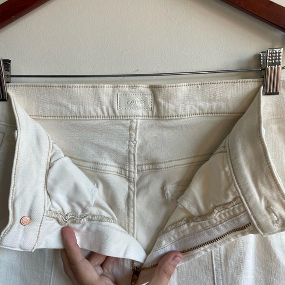 NEW MOTHER Women's The Rambler Cargo Ankle Jeans, Size 30 in Cream Puff - Picture 8 of 12